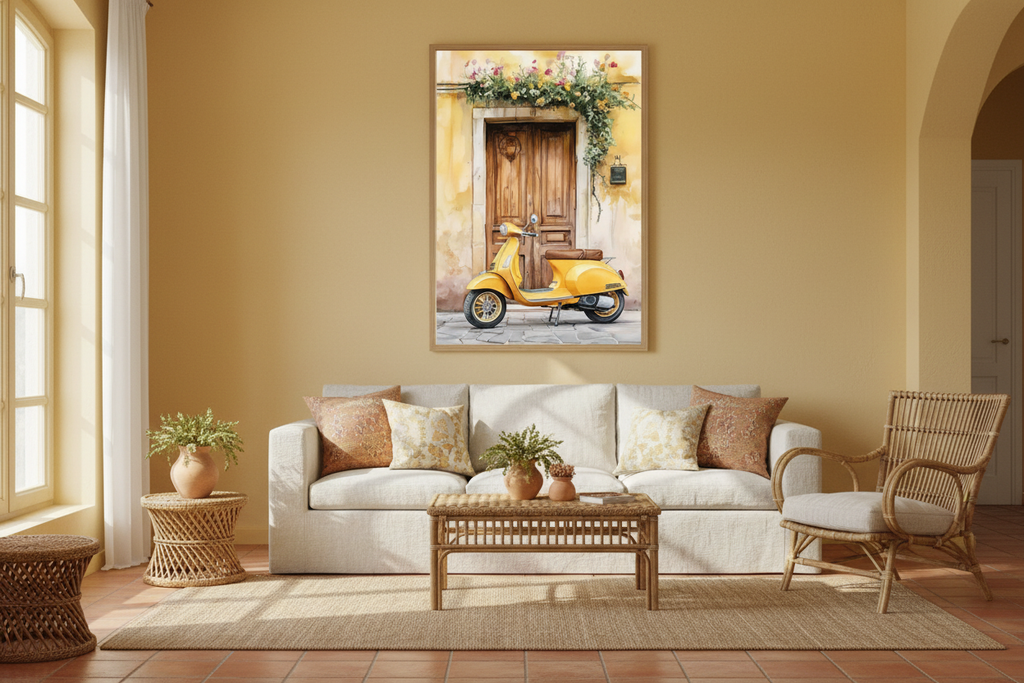 Vespa Poster – interior mockup