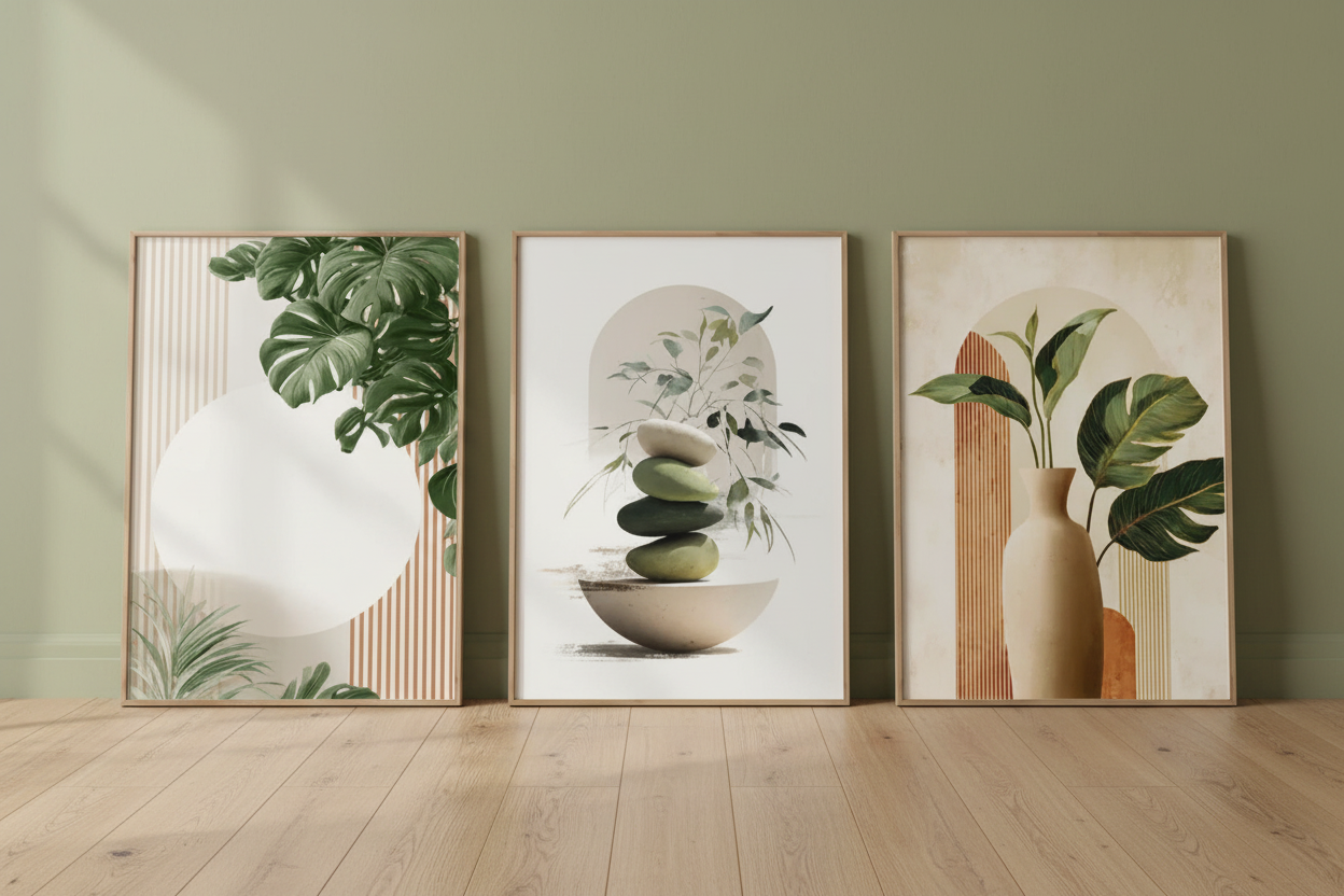 Zen Triptych – plakaty oparte o ścianę